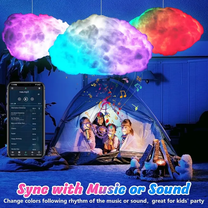 Thunder Smart LED 3D Huge Ceiling Cloud Light for Atmosphere and Sound Sync in Bedroom 2