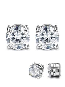 Magnetic earrings without piercing, 2 pairs, simple style rhinestone decoration earrings for men and women, elegant and fashionable earrings, fashion jewelry for men and women