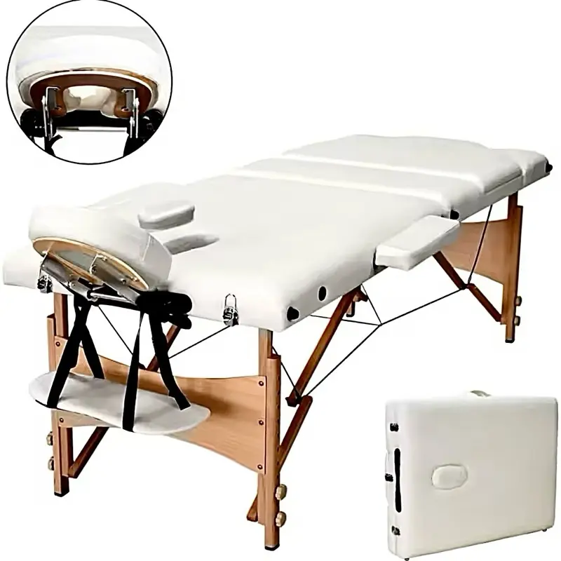 Massage Bed Treatment bed with Adjustable Height for Aesthetics Facials  - Easily Foldable - Comfortable Durable 3