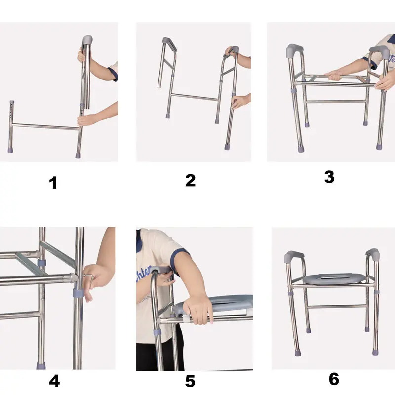 Adjustable Aluminium Alloy Raised Toilet Seat Frame Riser 5