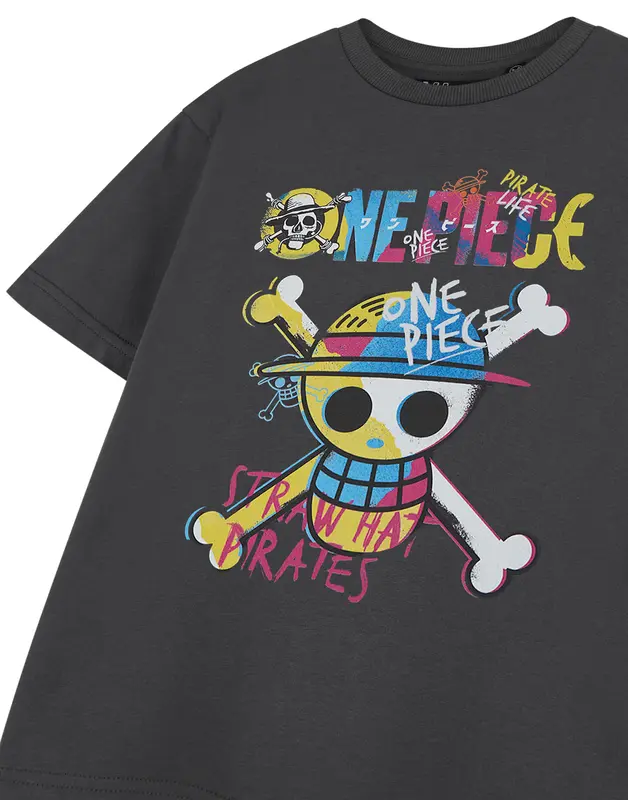 Vanilla Underground x One Piece Boys Grey Pirate Life Short Sleeved T-Shirt 4