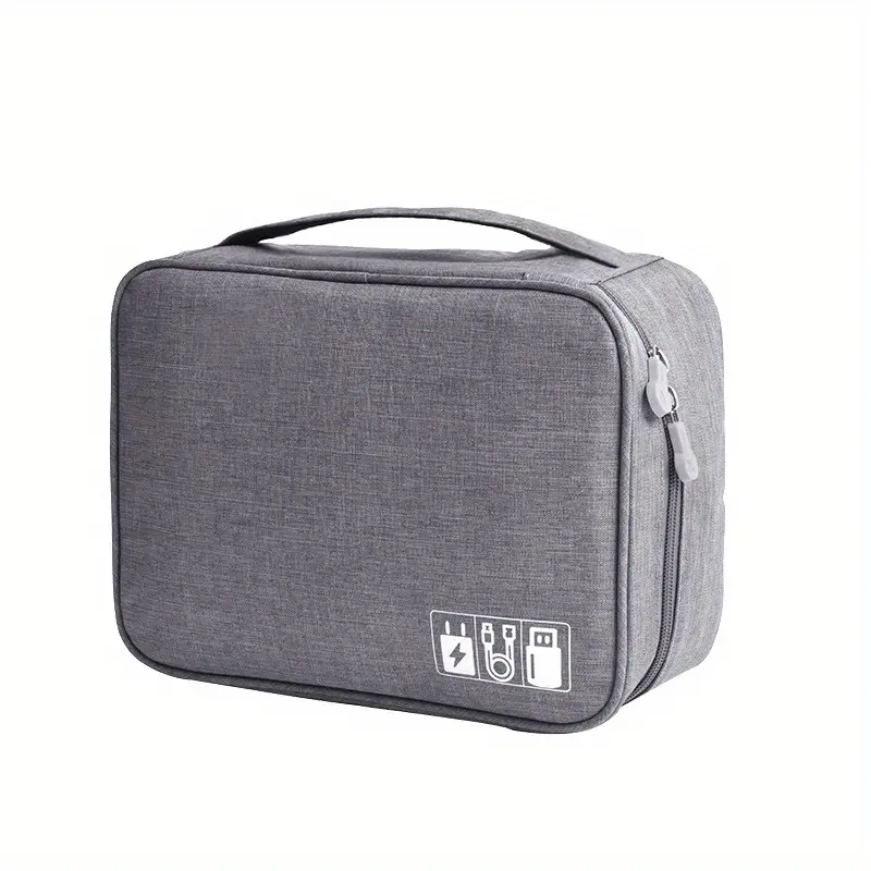 [Waterproof Electronics Organizer] Durable Waterproof Travel Electronics Organizer Bag - Adjustable Compartments, Mesh Pouches & Handle for Chargers, Phones, Laptops & Accessories, Blue 4