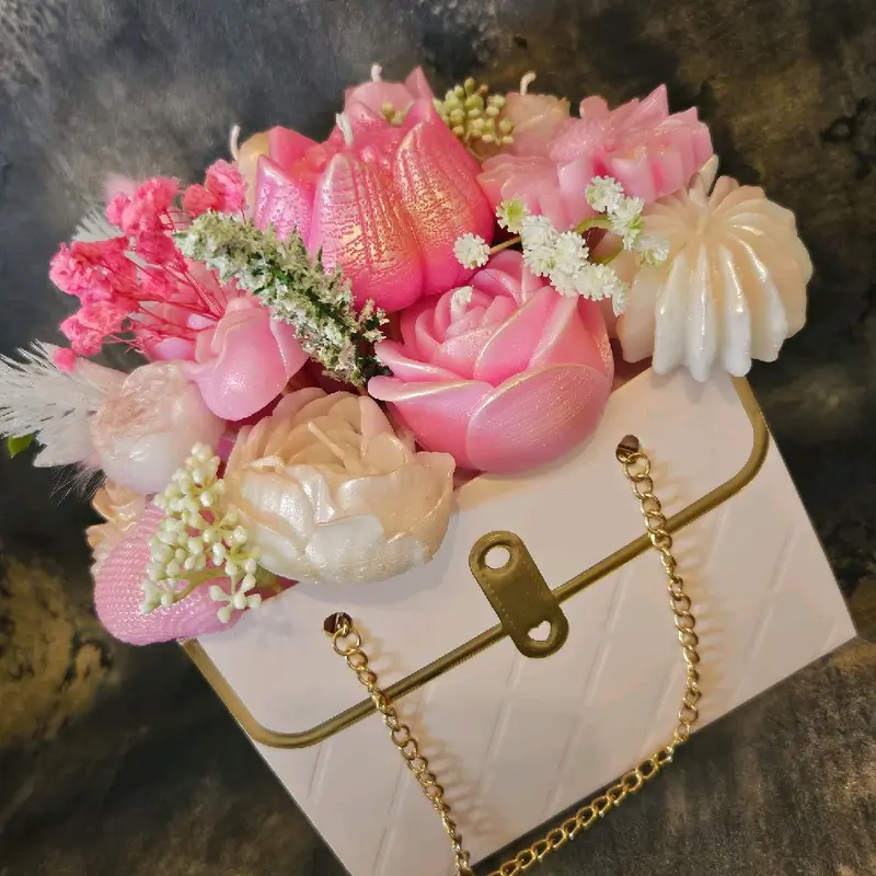 Handmade Scented Candle Flower Bouquet Gift Bag for Birthdays, Wedding, Mothersday 7
