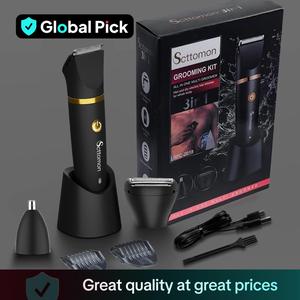 3 in 1 Electric Portable Multifunctional Hair Trimmer, Groin Hair Trimmer, Electric Shaver Ipx7 Waterproof Men's Hair Trimmer, Cordless Hair Trimmer, Rechargeable Hair Removel Tool, Nose Hair Trimmer, Great Gift for Men, Shaver for Men, Barber Equipment
