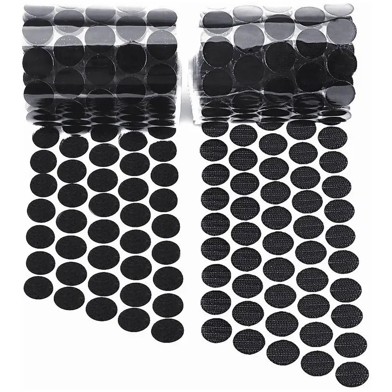 120pcs Round Velcro Dots, Self Adhesive Hook & Loop Coins, 13mm/21mm Reusable Fastening Dots, Strong Double Sided Sticky Back for Metal/Wood/Glass/Fabric/Plastic, White or Black, Peel & Stick Mounting, Washable Non-Slip Grip, Industrial Strength DIY Craft 0