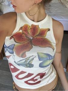 Women's Floral Print Tank Top, Vintage Sleeveless Top for Summer, Casual Lady Top for Daily Wear, Womenswear, Clothes for Women, Womenswear