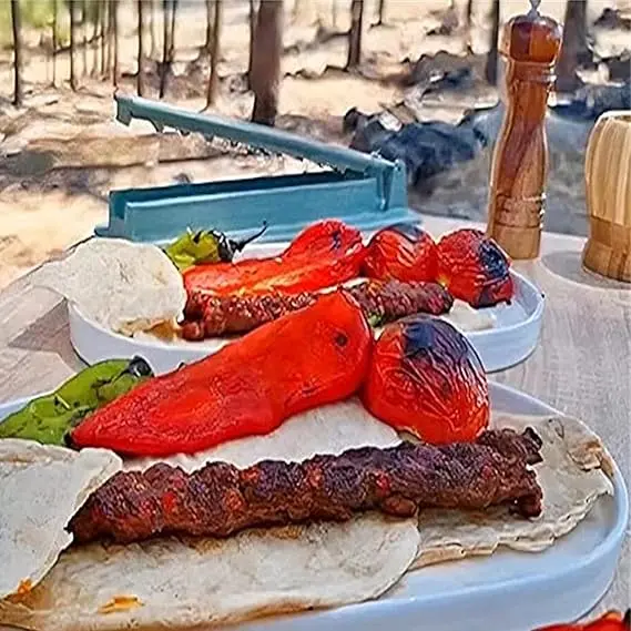 Manual Kebab Maker for Kitchen Outdoor Barbecue, Black Kabab Mould Turkish Kebab Brochette Maker - Utensils 3