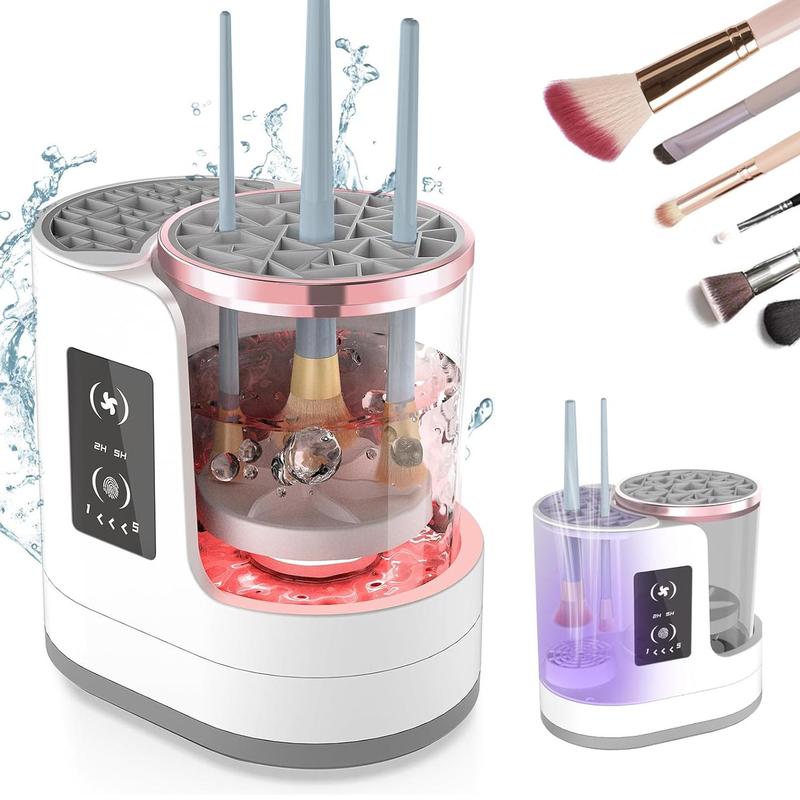 Electric Makeup Brush Cleaner Machine with Makeup Brush Dryer, Portable ...