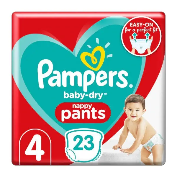 Pampers Baby-Dry Nappy Pants Size 4, 9-15kg, 23 Nappies 0