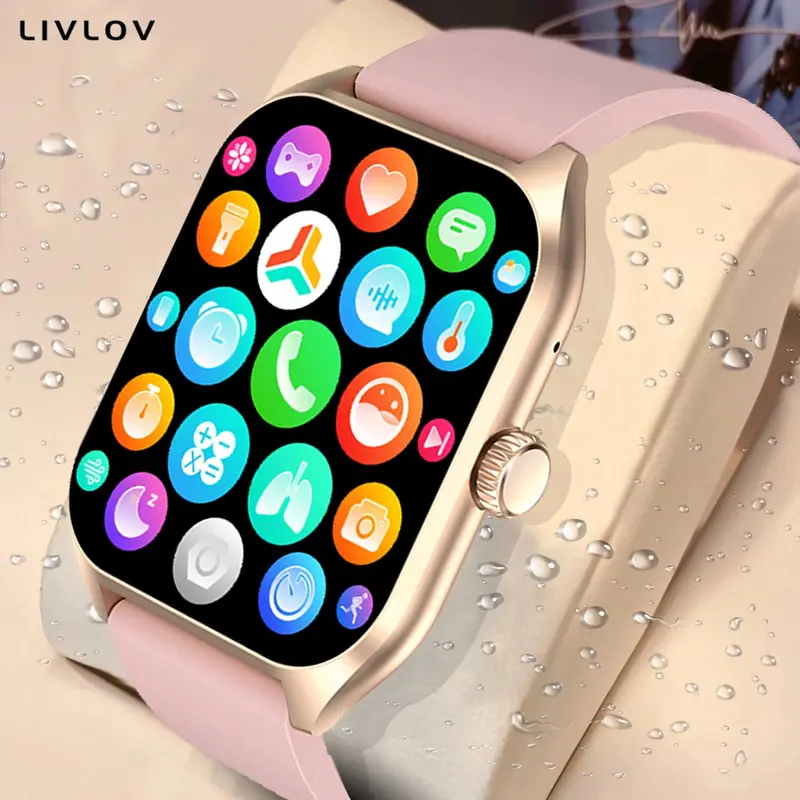 AI Voice Assistant Smart Watch for Men Women, 1.96'' HD Screen Activity Trackers with 100+Sports/ Sleep/ Heart Rate Monitor 0