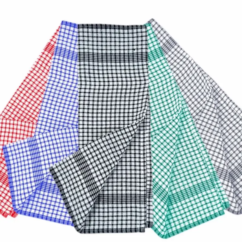 Wonderdry Tea Towels Kitchen Pack of 10, Cotton Absorbent Long Lasting Catering Bar Towels Washable Reusable Water Absorbent Kitchen Long-lasting Cleaning Glass Mix 10Ps ( Red +Blue +Green ) 3
