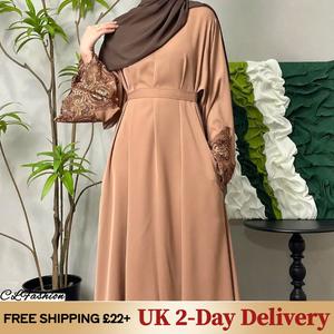 #CL13 Design abaya Lace dress solid abaya Muslim long women dress