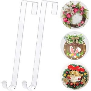 Front Door Wreath Hanger without Wreath, Clear Durable Bendable Wreath Storage Display Door Hook, Home Organizer for Indoor and Outdoor, Room Accessories