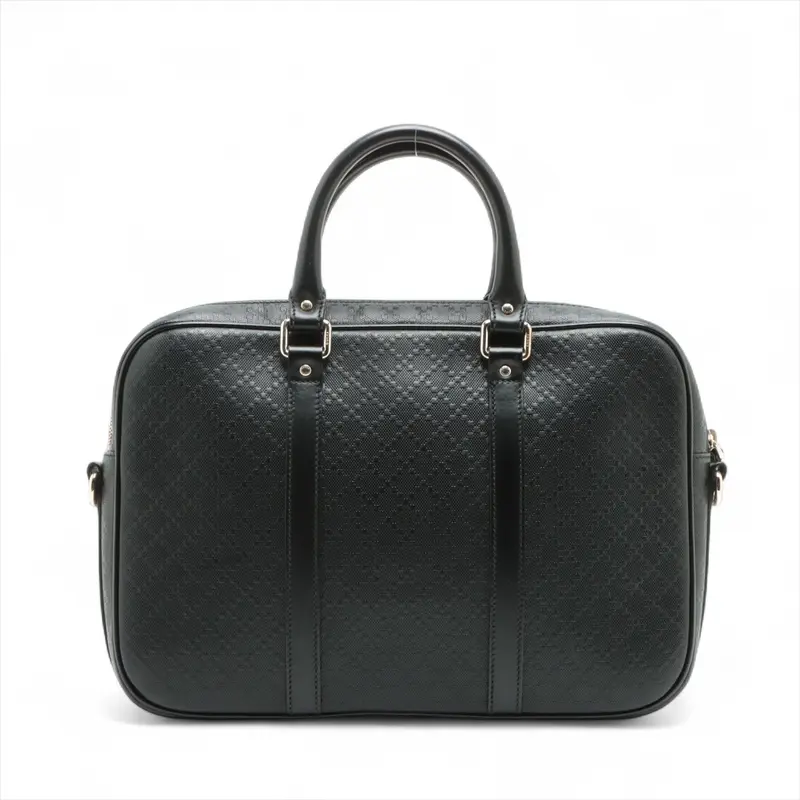 #978 - Gucci Diamante Black 2 Way Handbag Leather 344357 - Pre-owned 1