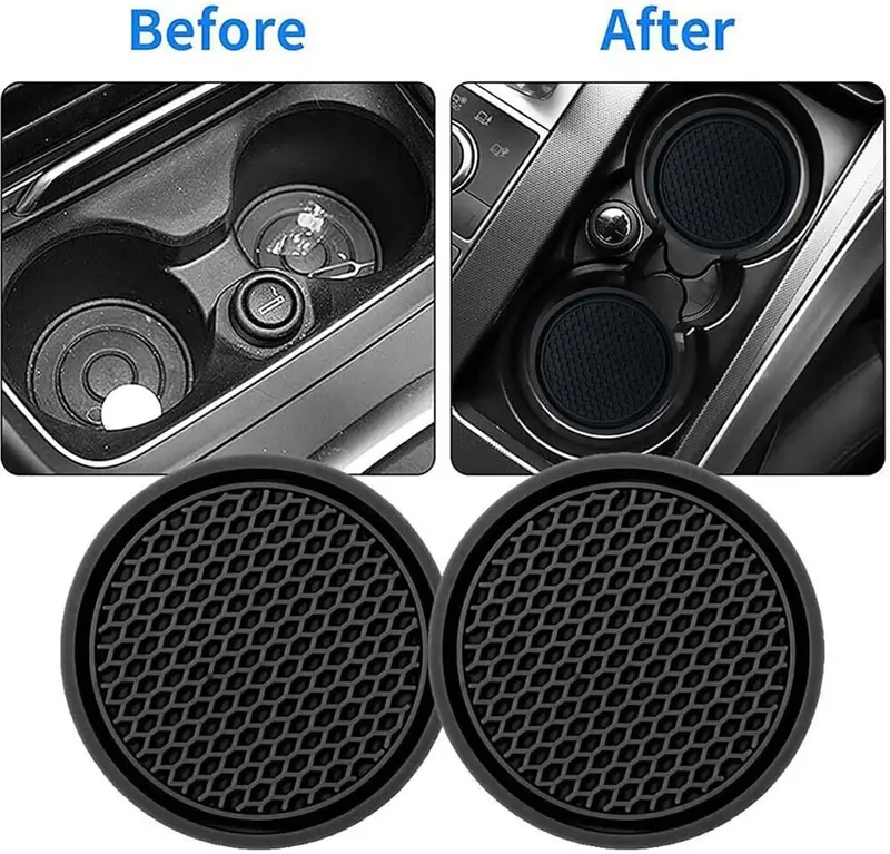 Car Coasters 2pcs Anti Slip Insert Pads for Car Auto Cup Holder - Universal Fits Most Cups viral 1