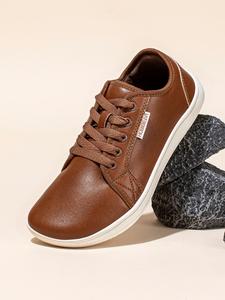 HOBIBEAR Leather shoes, sports shoes, men's shoes, barefoot shoes, synthetic leather casual soft sole, wide toe shoes, wide last shoes