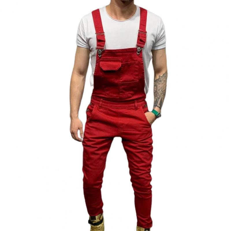 Product Introduction of Summer New Men's Distressed Denim Carpenter Overalls Bib Jumpsuits Motos Biker Jean Long Harajuku Rompers Streetwear Plus Size Casual Cotton 17
