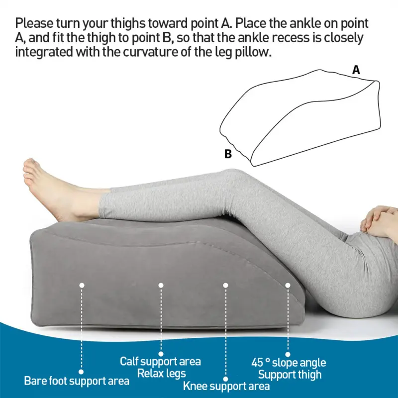 Inflatable Elevation Wedge Leg Foot Rest Raiser Support Pillow Cushion with Pump 3