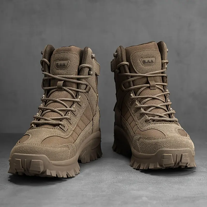 Men's Boots, Outdoor Lace-up Walking Hiking Shoes, Rugged Style Shoes 4