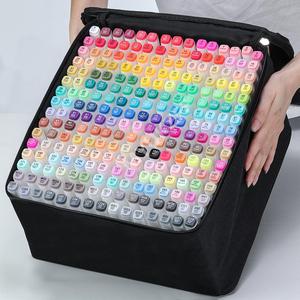 Dual Tip Marker Pen Set with Carrying Case, 36/48/60/80 Colors Marker Pen Set, Art Supplies for Coloring, Drawing, Sketching, Card Making