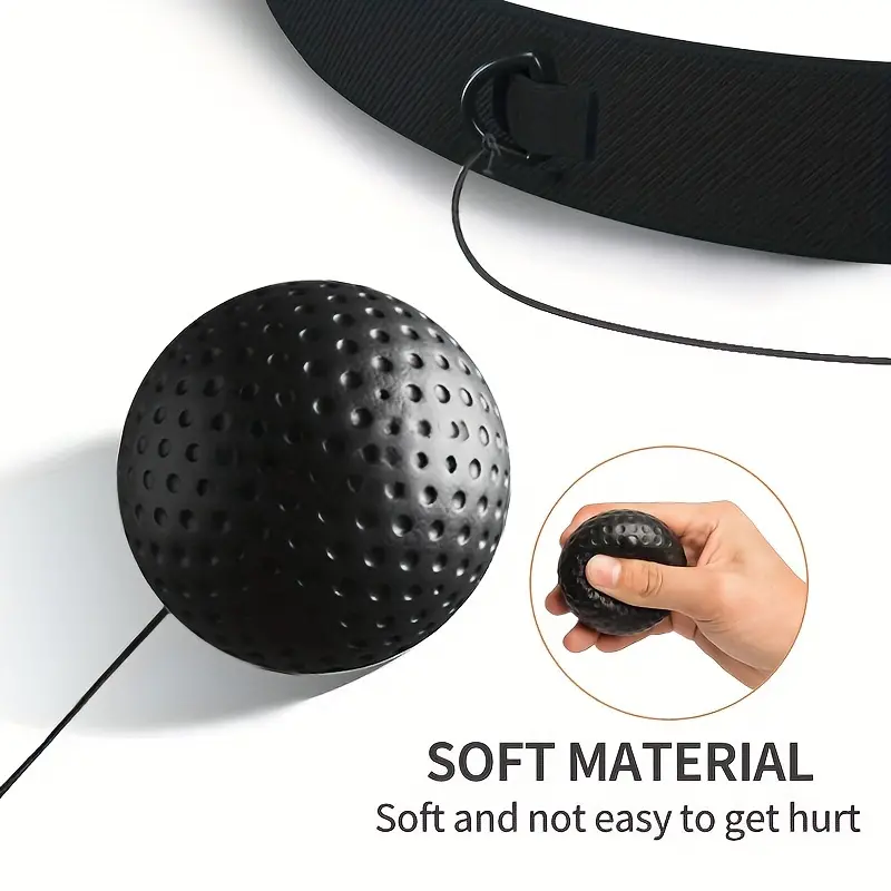 1 Set Boxing Reflex Ball Set for Adults & Teens - PA Nylon React Reflex Ball with Adjustable Headband, Hand Wraps & Carry Bag - Enhances Hand-Eye Coordination, Speed & Reaction Time 1