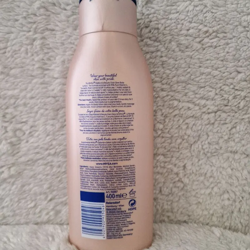 Nivea Body Lotion 400ml - Smooth and Hydrating Moisturizer - Cosmetic, Skincare, Uv, Sunscreen, Moisturizing, Comfort 5