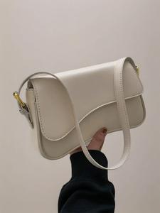 Women's 2025 Solid Irregular Casual Adjustable Crossbody Shoulder Bag, Fashion Pu Leather Satchel, Minimalist Textured Commuter Handbags Work Bag for Daily Use As Gift, Compact Handbags for Women, Solid Color Cross Body Bags, Trendy Minimalist Purse