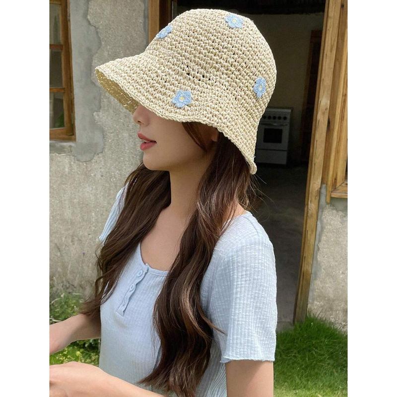 DAZY Women Flower Decor Fashion Straw Hat 4