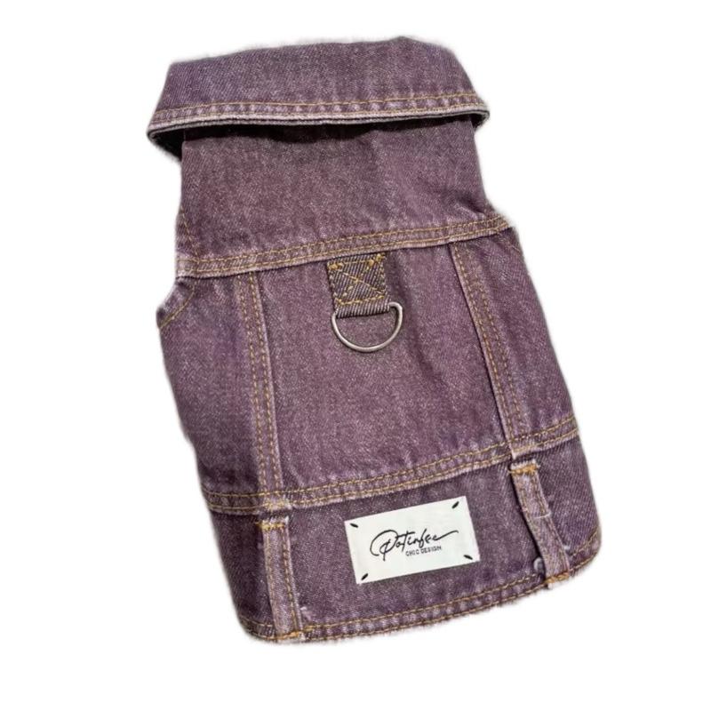 Denim Jacket - Trendy Lightweight Waistcoat for Small Breed Dogs 3