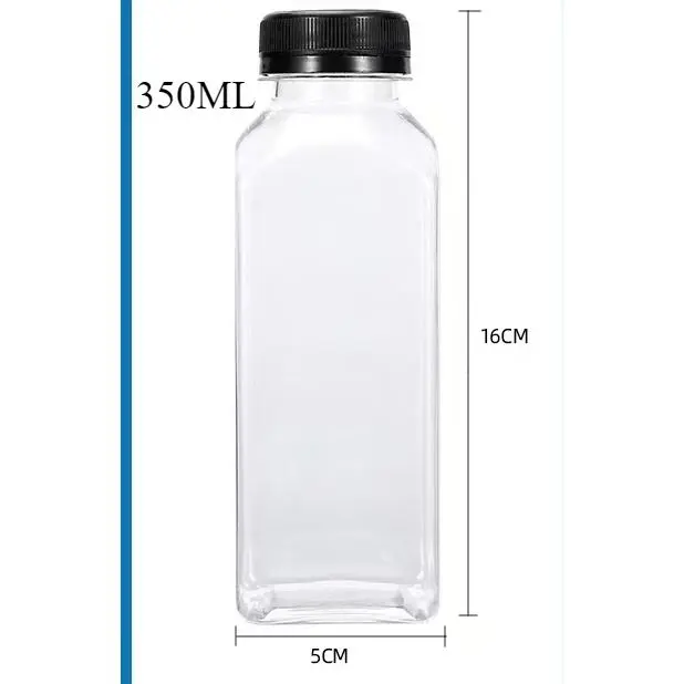 Clear Plastic Juice Bottle, Leakproof Drinking Bottle for Juice, Milk, Smoothie, Portable Drinking Bottle for Home Office School Daily Use, Summer for Gift Organiser Tin 8