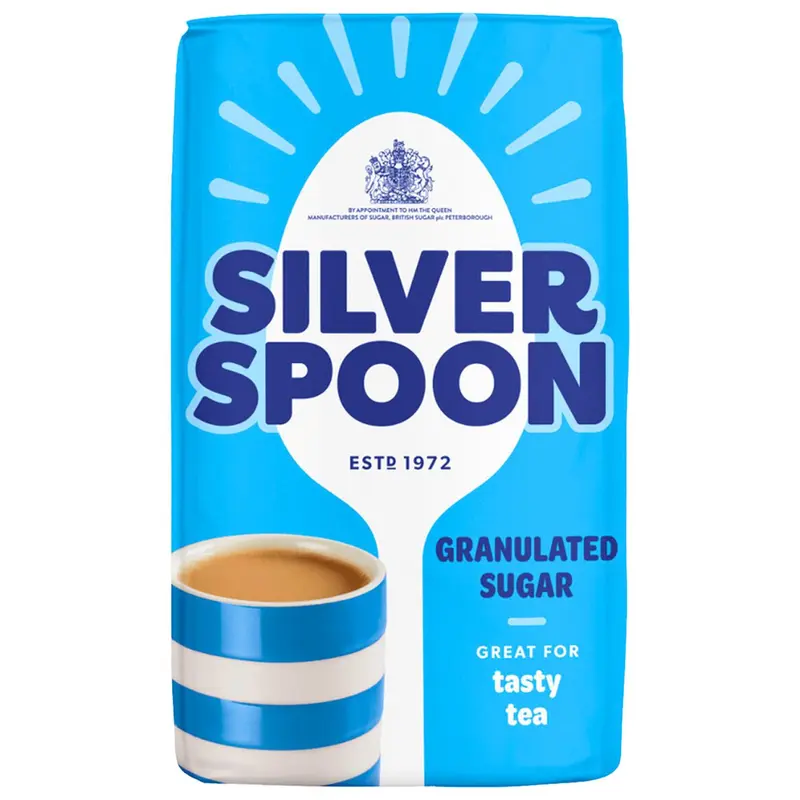 Silver Spoon Granulated Pure Cane Tea Coffee White Sugar British Bag Pack 3x1kg 1