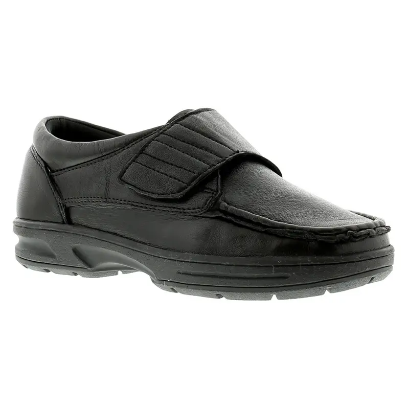 Dr Keller Mens Shoes Casual Texas Leather Touch Fastening black UK Size 0