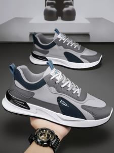 Men's Patchwork Lace Up Front Running Shoes, Sporty Lightweight Breathable Comfortable Back To School Shoes, Winter Shoes, Pretty Running Shoes, All-match Non-slip Lightweight Sneakers