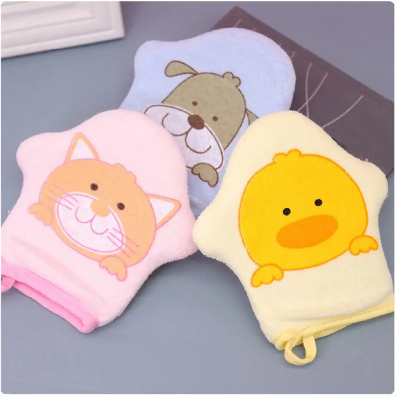 Cartoon Animal Baby Soft Bath Cotton Baby Bath Sponge Baby Bathing Gloves Kids Comfortable Bath Brush Shower Accessories 0