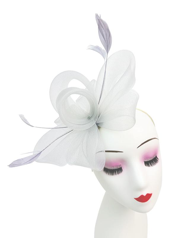 Women's Fascinator Hat Headband & Concord Clip with Feather Flower Wedding Races Royal Ascot Derby UK Fast Shipping Hatinator 6