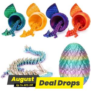 3D Printed Dragon Statue, Colorful Gradient Design Dragon Egg Ornament, Stuffing Easter Eggs, Creative Desktop Decoration, Home Decor Supplies, Rainbow Crystal Dragon, Decorative Figurines