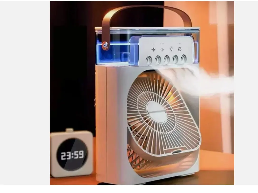 Portable 3 in 1 Fan Air Conditioner Household Small Air Cooler LED Night Lights