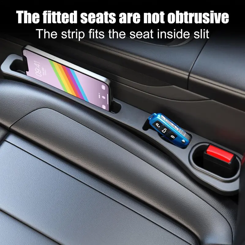 【UK SELLER 】2Pcs Car Seat Gap Filler Leakproof Plugging Strips, Universal Car Gap Filler Organiser, Prevents Falling Items,Auto Seat Gap Filler,Wipeable Waterproof (Black) 7