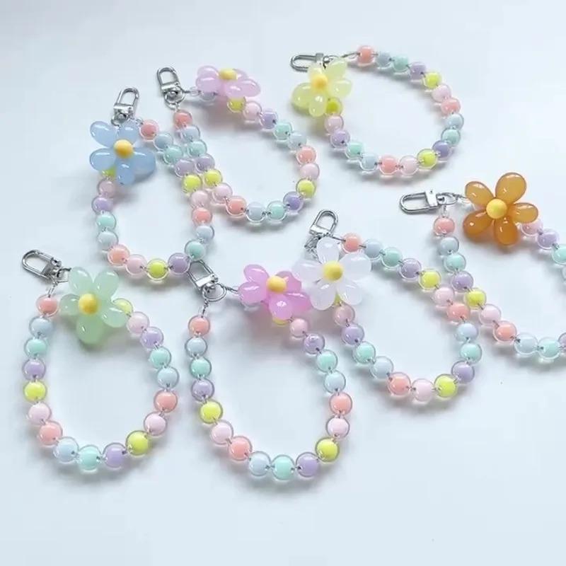 Phone Anti-lost Lanyard Key Short Wrist Pendant Colorful Macaron Round Bead Pendant Women's Hand-held Chain Mobile Phone Lanyard 5