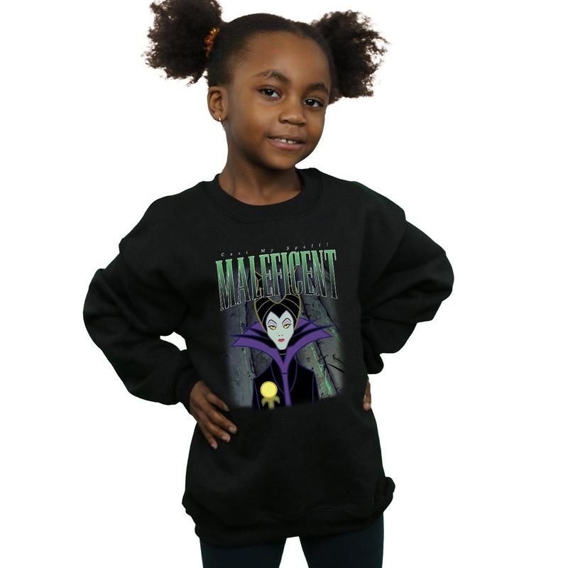 Sleeping Beauty Girls Maleficent Montage Cotton Sweatshirt - Black 4