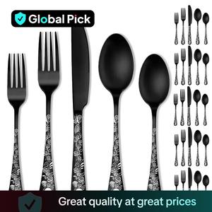 Gothic Stainless Steel Flatware Set, Skull & Rose Pattern Cutlery Set  Including Spoon & Fork & Knife, Festival Party Tableware Set, Halloween Party Tableware, Dinnerware Service Set