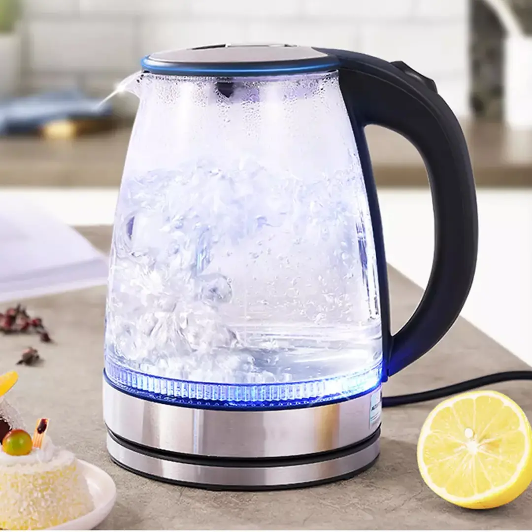 Updated 2L LED Illuminated Electric Glass Kettles Jug Cordless 1800W Rapid Boil