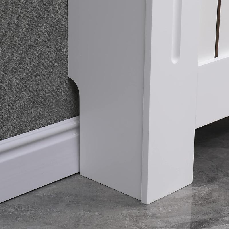 AVC Designs Kensington Radiator Cover Modern MDF Wood White Grey Vertical Slat Living Room Bedroom Hallway Cabinet (Small White) 6