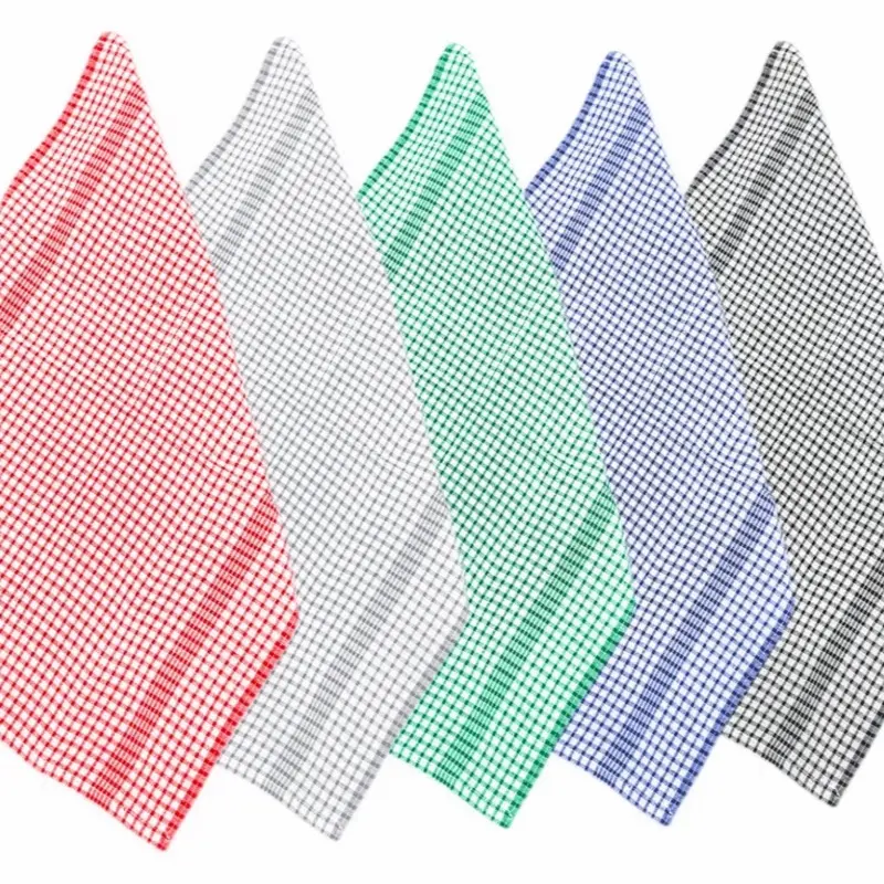 Wonderdry Tea Towels Kitchen Pack of 10, Cotton Absorbent Long Lasting Catering Bar Towels Washable Reusable Water Absorbent Kitchen Long-lasting Cleaning Glass Mix 10Ps ( Red +Blue +Green ) 4