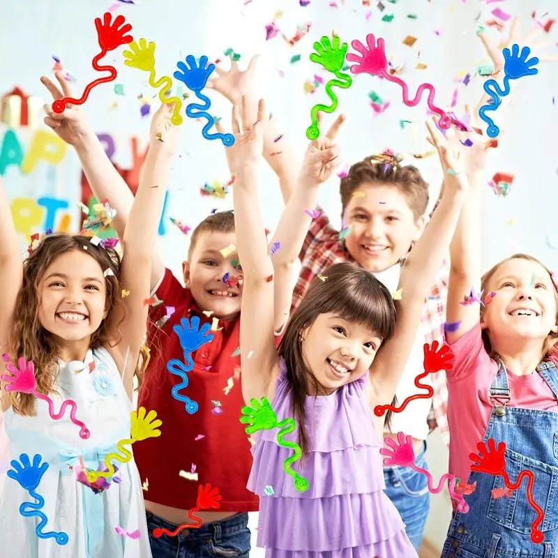 25/50pcs Stretchy Slinky Hand Toys - Colorful Rubber Finger Toys for Kids Party Favors, Prank Gifts & Classroom Rewards 4