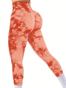 Women's Tie Dye Print High Waist Sports Tummy Control Leggings, Casual Comfy Breathable Skinny Pants for Yoga Gym Workout Running, Yoga Leggings, Ladies Sportswear, Gym Clothes Women,  Gym Wear