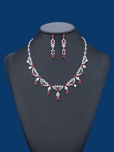 Women's Elegant Rhinestone Decorated Jewelry Set, Exquisite Trendy Pendant Necklace & Dangle Earrings & Ring & Bracelet, Fashionable Jewelry Set for Party Decoration