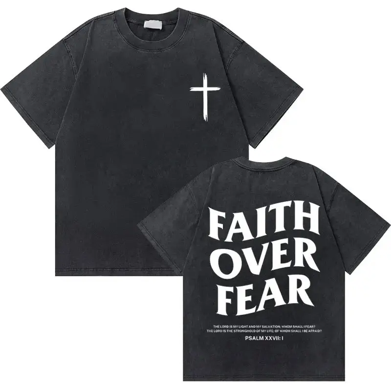 Black Washed Vintage Christian Oversized T Shirt 3