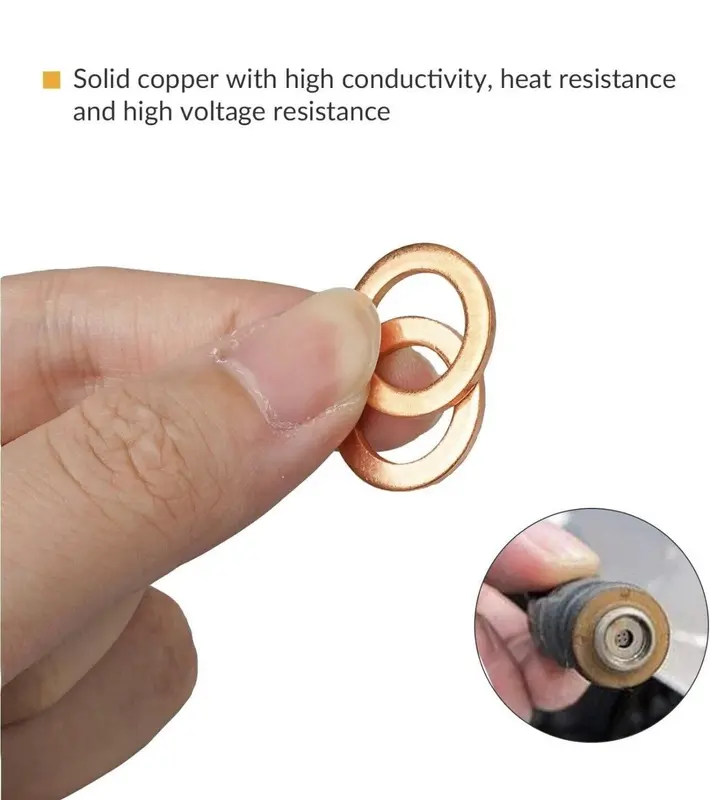 High-Quality Copper Sump Plug Washer Set 200 PCS Assorted Sizes M5-M14 for Engine Uses 3
