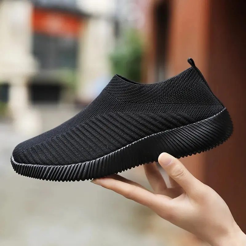 Women’s Breathable Solid Color Sneakers – Lightweight Mesh Running Sports Shoes 7